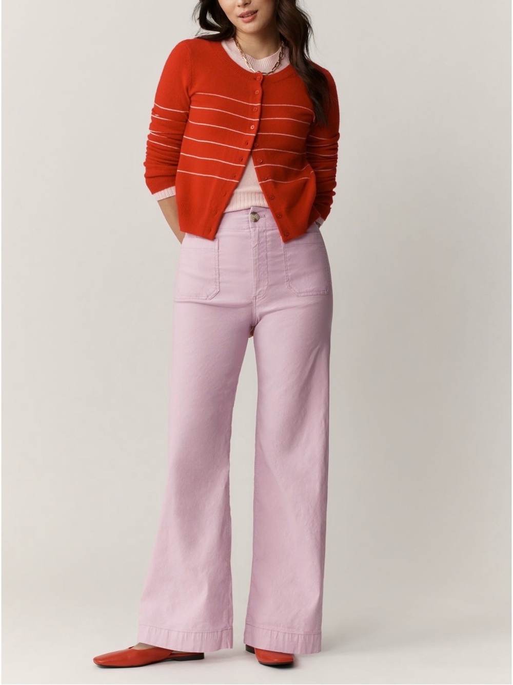 Anthropologie Colette Magic Fabric Full Length Pants Maeve Lilac 29 petite NWT